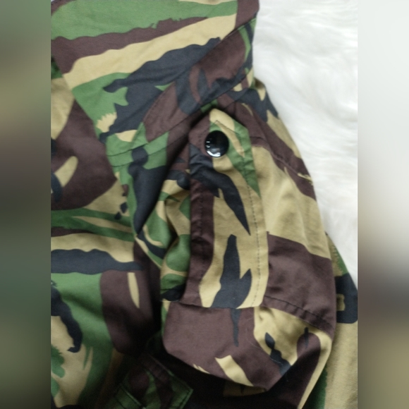 EUC rag & bone abstract camo cotton orange satin lined full zip front arm zip - Picture 8 of 16